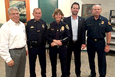 Photo of Councilman Mark Kersey with Fire and Police Officials