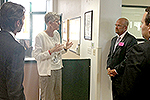 Photo of Councilmember Sherman learning about the services and resources that Father Joe's Village provides to the homeless population in San Diego