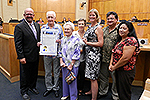 Photo of Councilmember Sherman presents Glenn Shepard with a proclamation declaring September 24th Glenn Shepard Day in the City of San Diego
