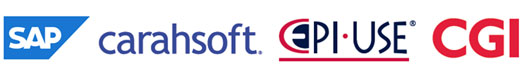 Logos for SAP, Carahsoft, Epi-Use, and CGI